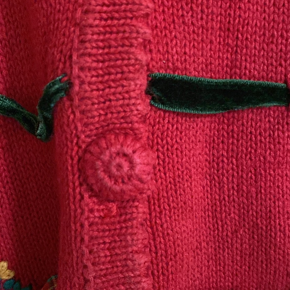 Alfred Dunner Large Christmas  Grannycore Teacher Vest Open knit Vintage Large - Picture 5 of 8